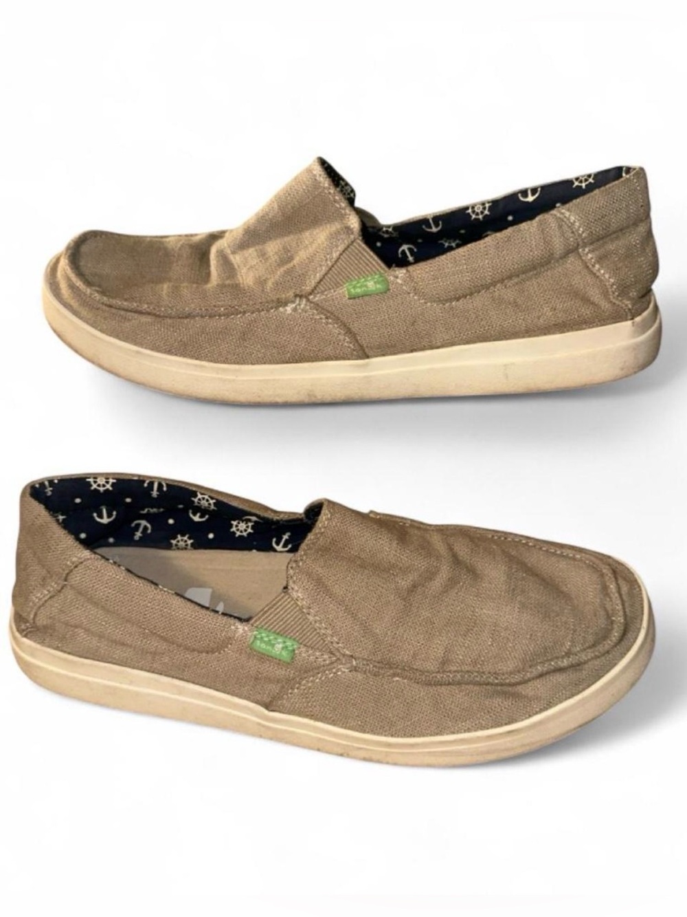 Sanuk Men’s Slip-On Canvas Shoes in Tan